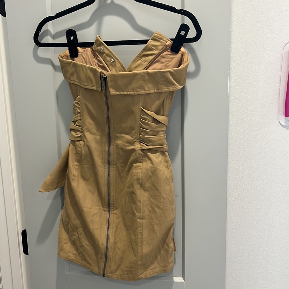 ASOS KHAKI UTILITY MINI DRESS - Picture 3 of 5